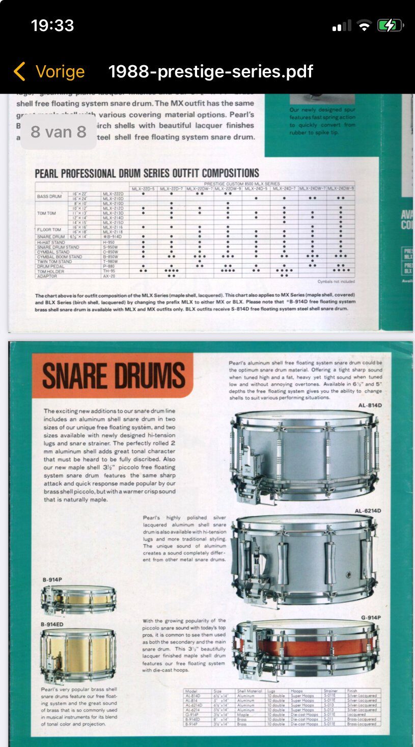 Pearl AL-6214 Aluminium 14x6.5 inch snare