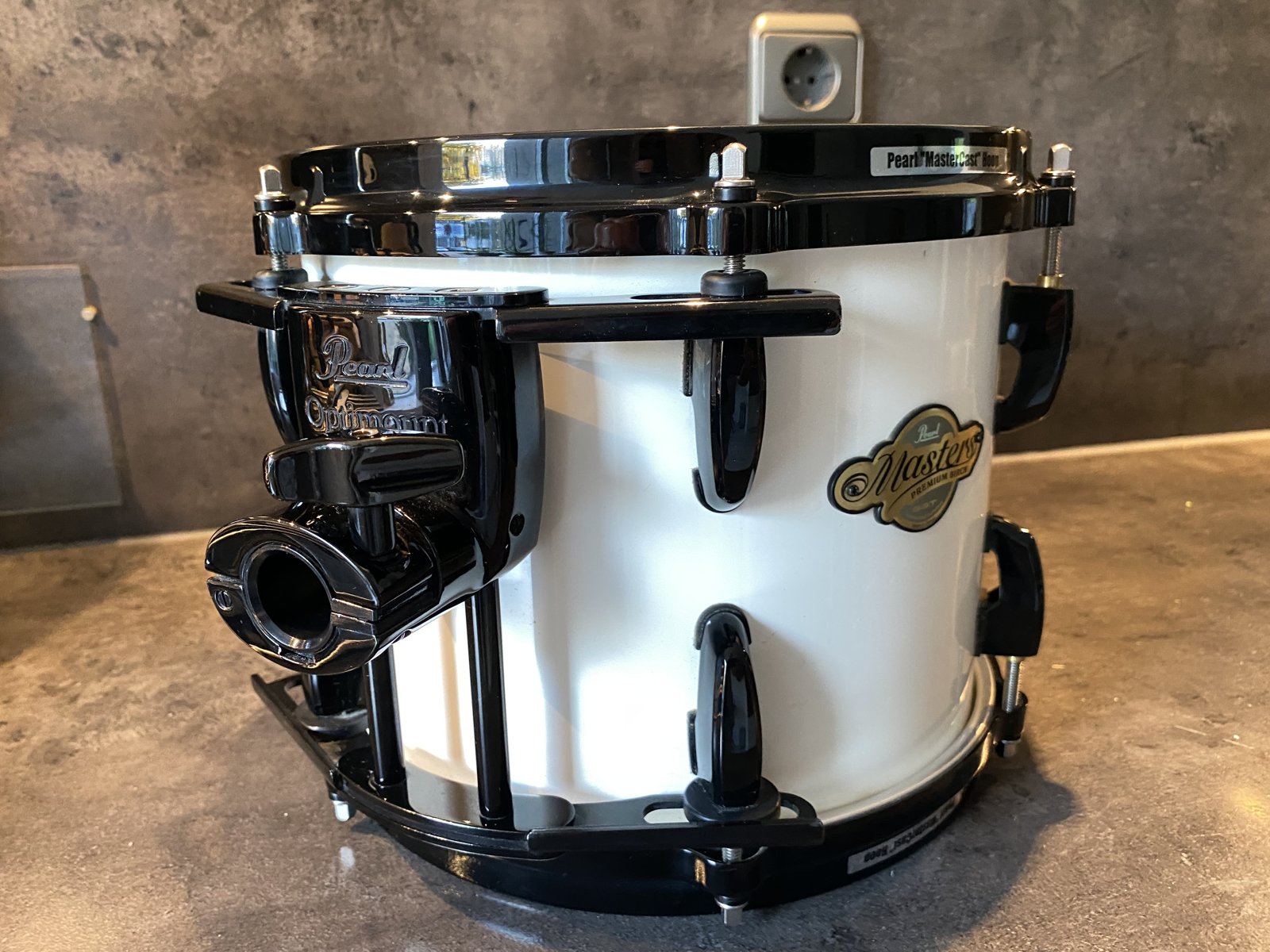 Pearl BMP Masters Premium birch tom 10x8 inch #Arctic White - Black Hardware