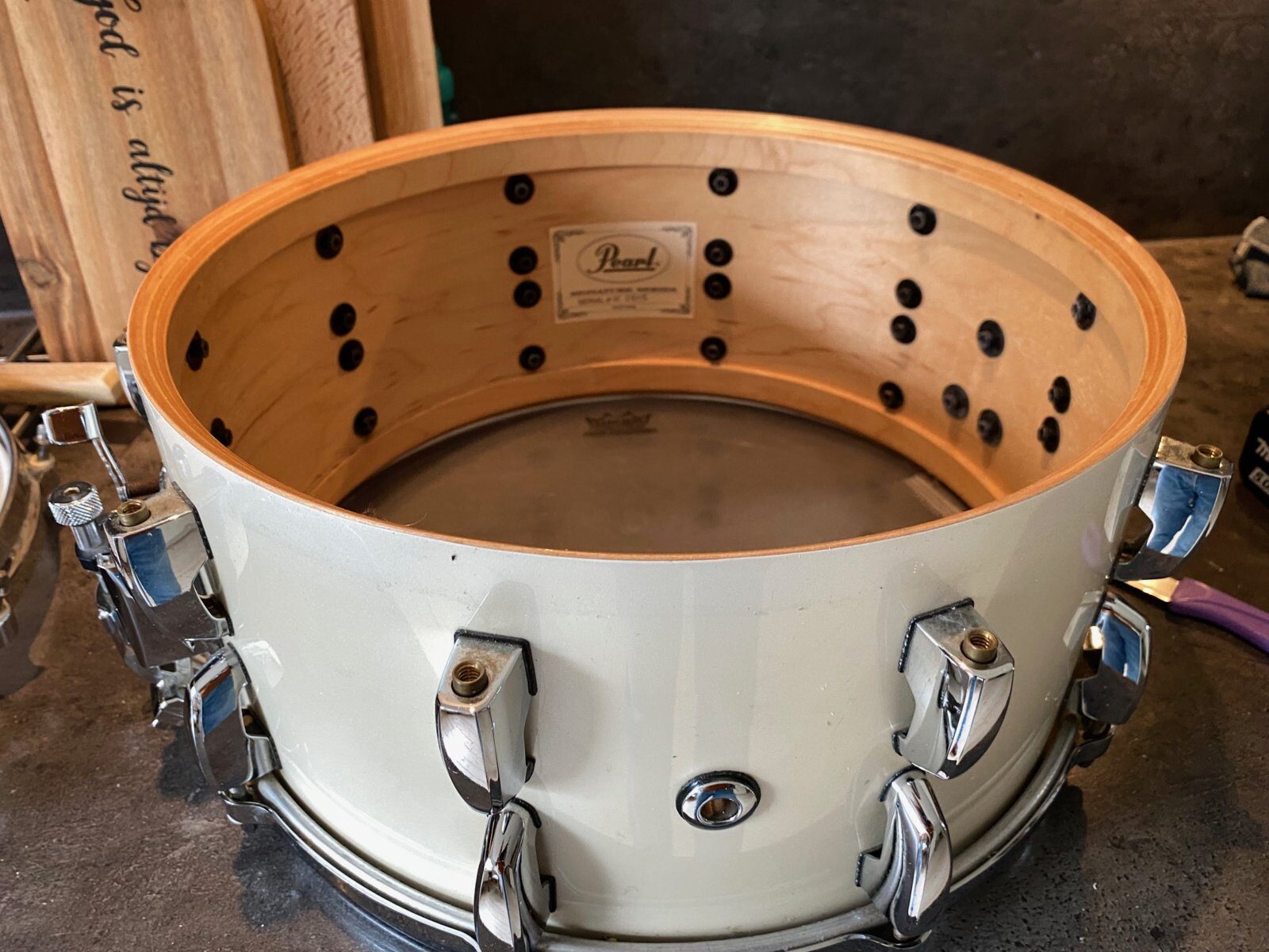 Pearl Dennis Chambers signature snare DC-1465 14x6.5 inch #Opal White