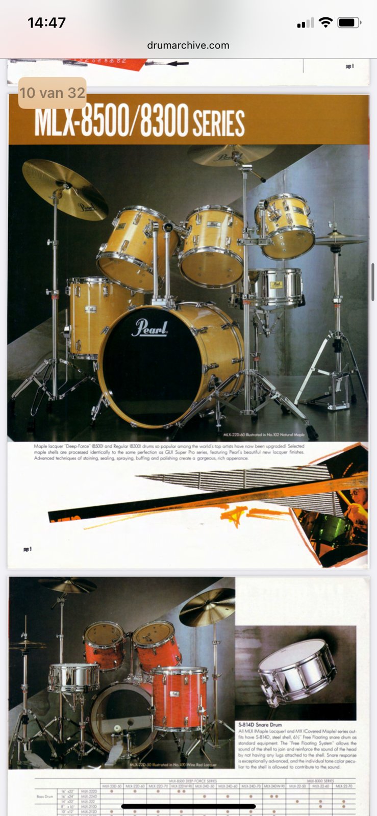 Pearl MLX-212D 1st Gen tom 12x10 inch #Liquid Amber