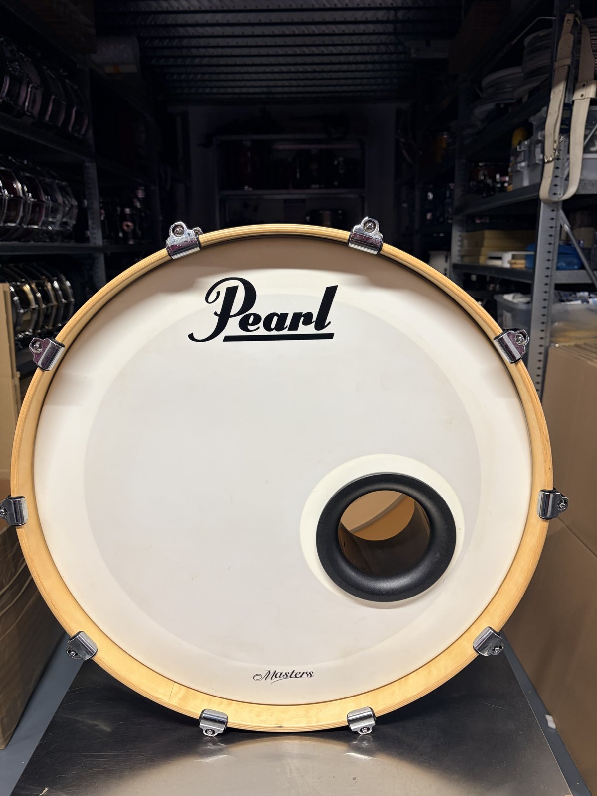 Pearl MPL/BCX Masters birch and maple shellset in Navy blue sparkle